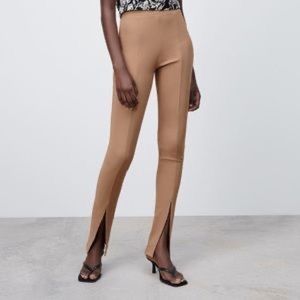 H&M high waist ribbed slit leggings M
